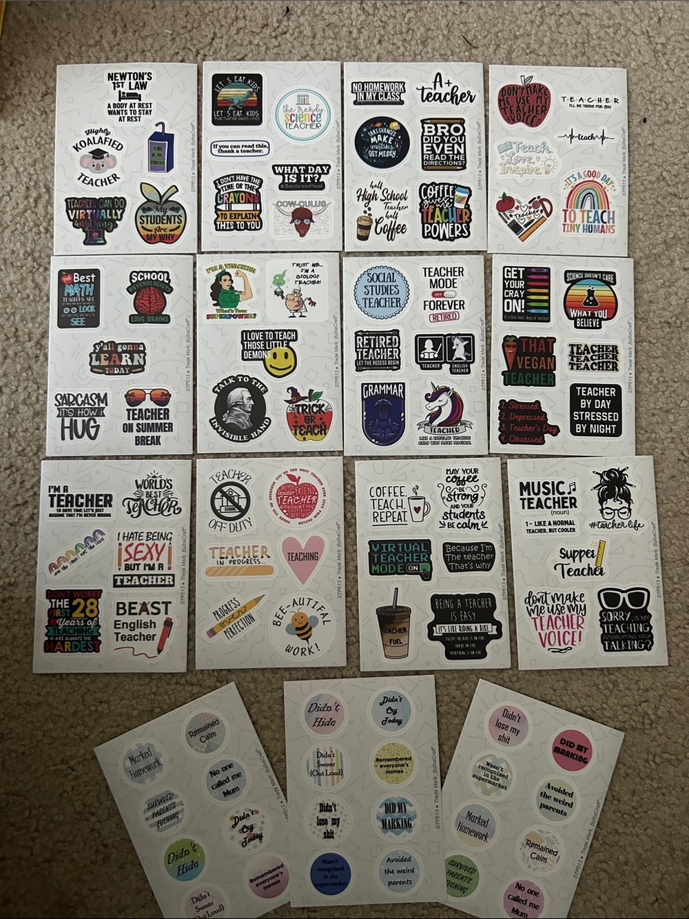 FREE WITH A PURCHASE! Teacher Sticker Sheet Set